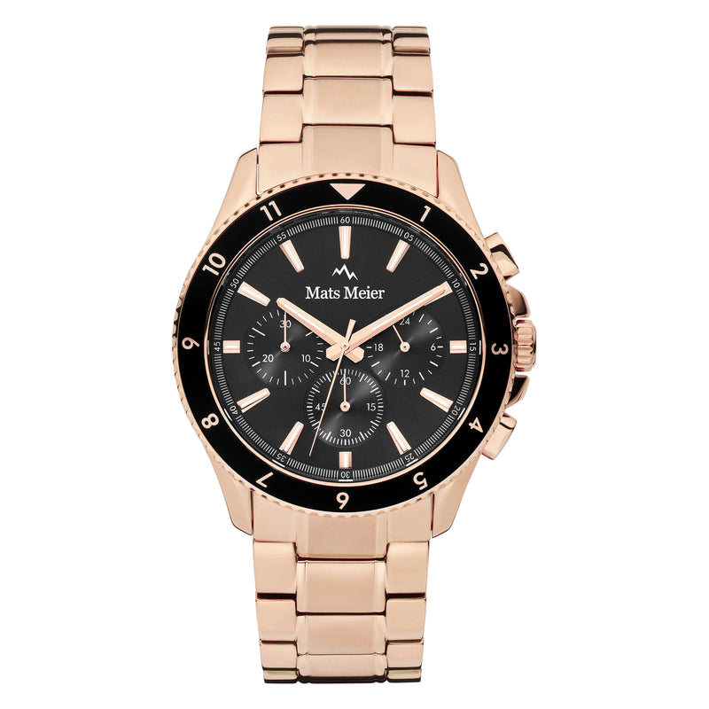 Mats Meier Ponte dei Salti Chronograaf HerrenUhr Rosé Goldfarbene und Schwarz MM00510-zoom-