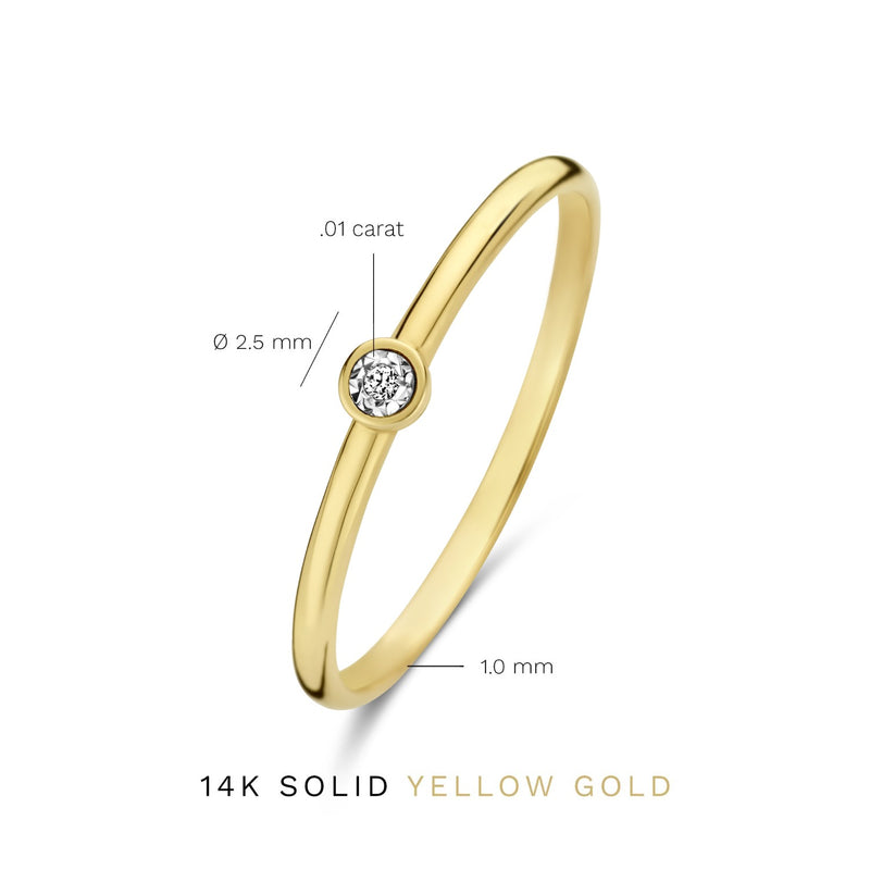 Isabel Bernard De La Paix Inaya 14 Karat | Gold Ring | Diamant 0.01 Karat | IBD330027-60-zoom-