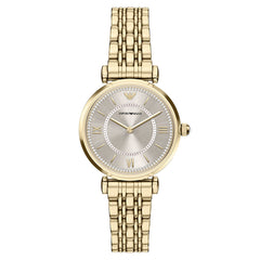 Emporio Armani Round Gold Dial Watch AR11766