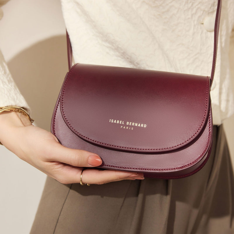 Isabel Bernard Montmartre Manon Bordeaux Rot Naturleder Crossbody Tasche IB21111-zoom-