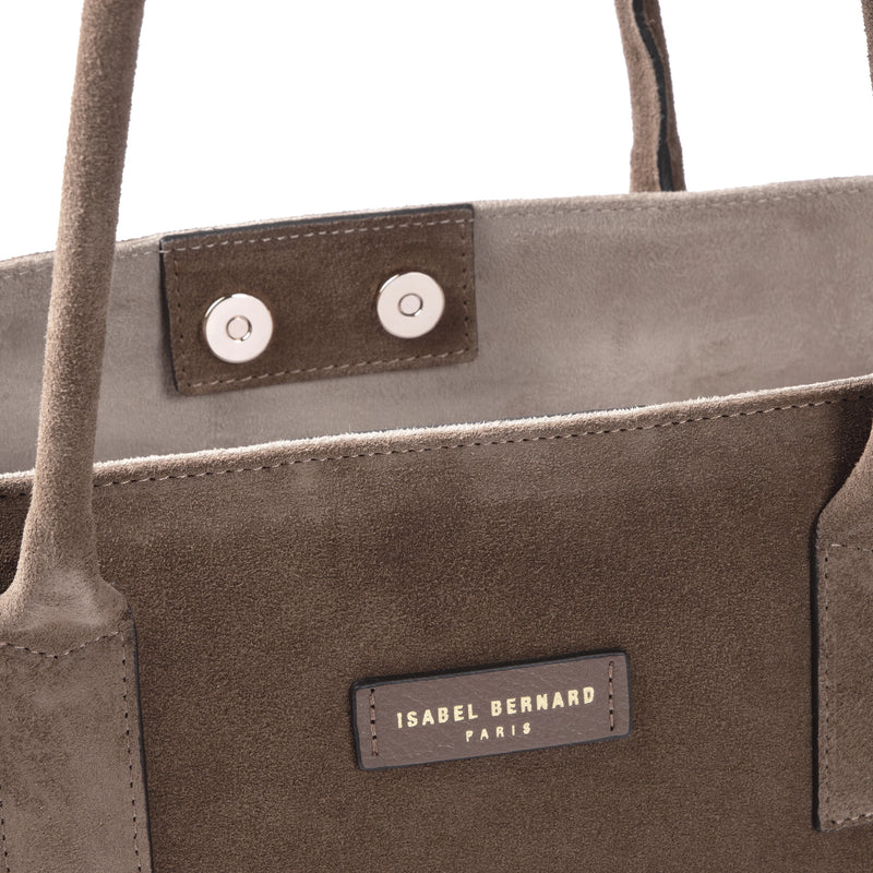 Isabel Bernard Honoré Elin Taupe Wildleder Schultertasche IB25111-178-zoom-