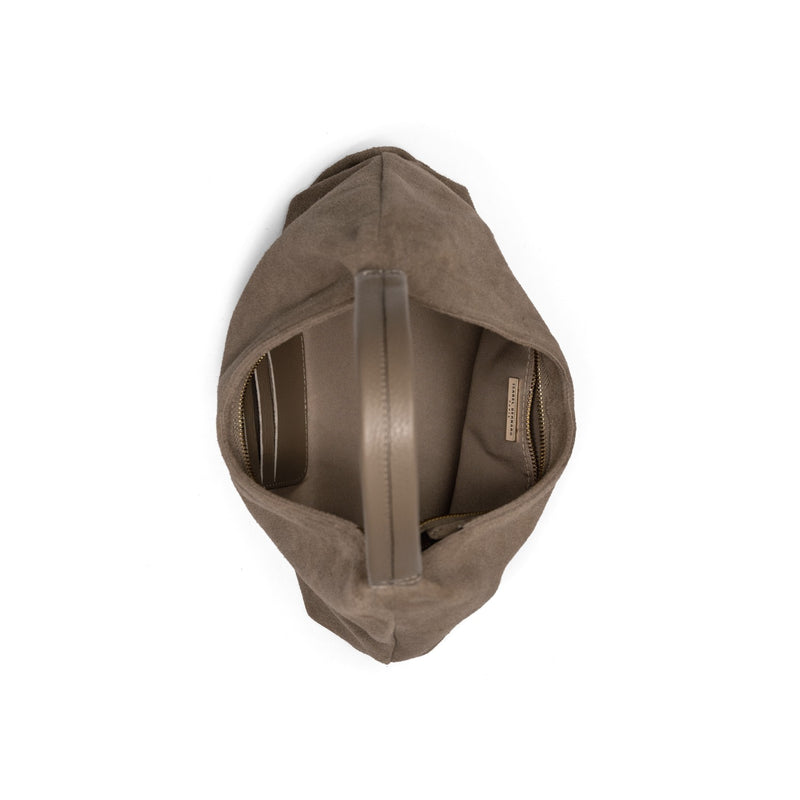 Isabel Bernard Honoré Grace Mini taupefarbene Wildleder-Handtasche IB21132-178-zoom-