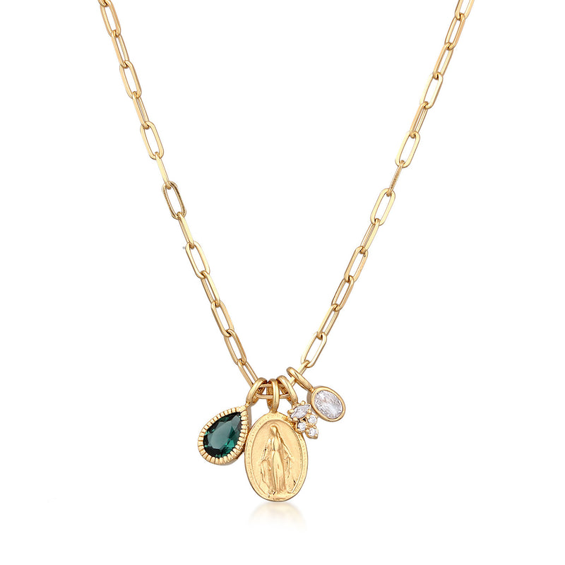 Elli 925 Sterling Silver Necklace Gold plated with Quartz 2004-BF-0008133-001-zoom-