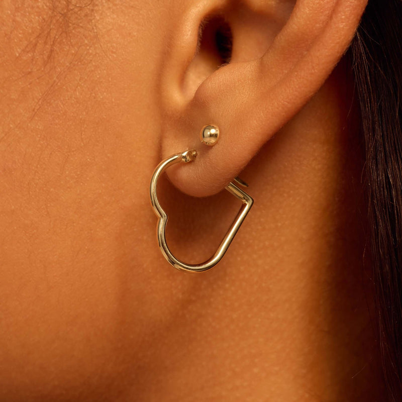 Beloro Jewels Regalo d'Amore 9 Karat Gold Herz-Ohrringe-Set BO90053-zoom-