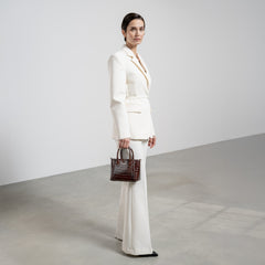 Isabel Bernard Honoré Cloe Mini Croco Brown Calfskin Leather Handbag IB21124-230