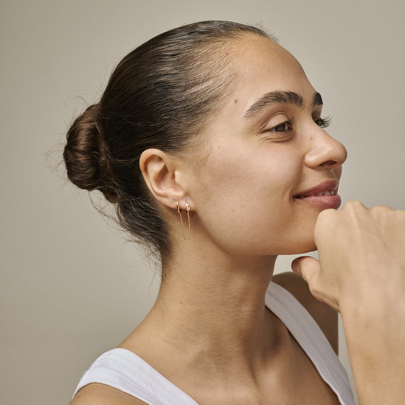 ENAMEL Copenhagen Recycled 925 Sterling Silver Gold Plated Earrings E447G-zoom-