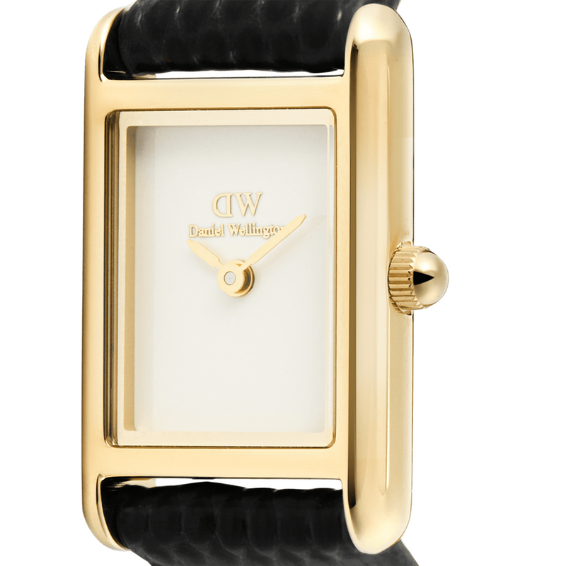 Daniel Wellington Bound Mini Black Lizard Goldfarben Damen Uhr DW00100903-zoom-