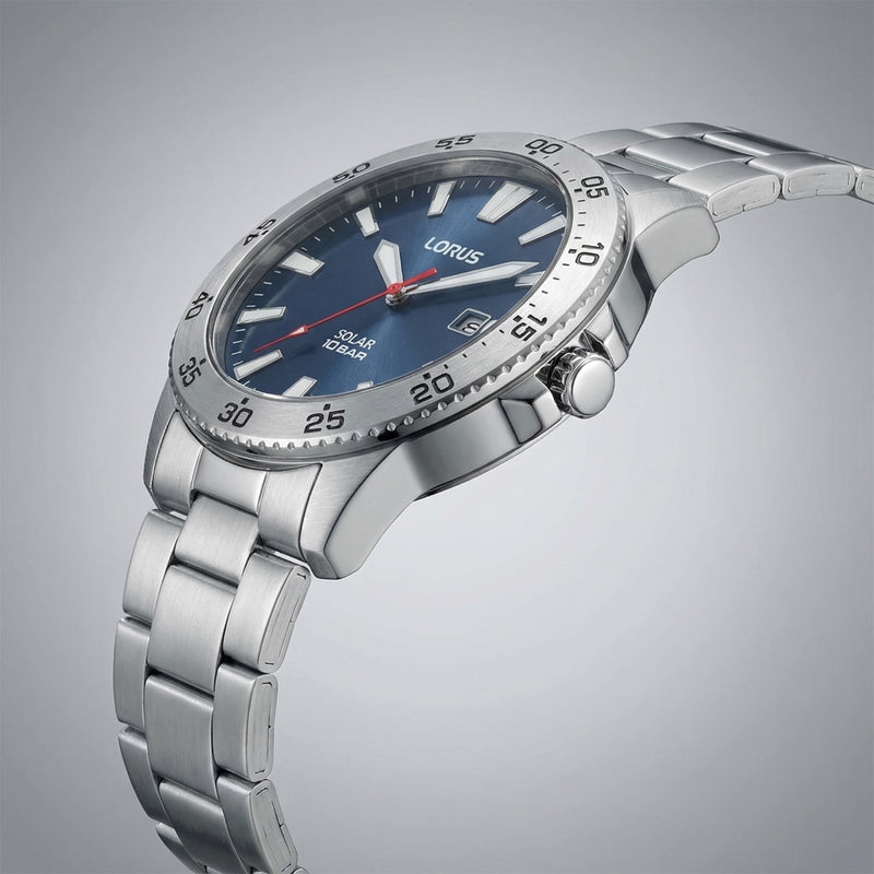 Lorus Solar Herrenuhr Mit Blauem Zifferblatt RX341AX9-zoom-