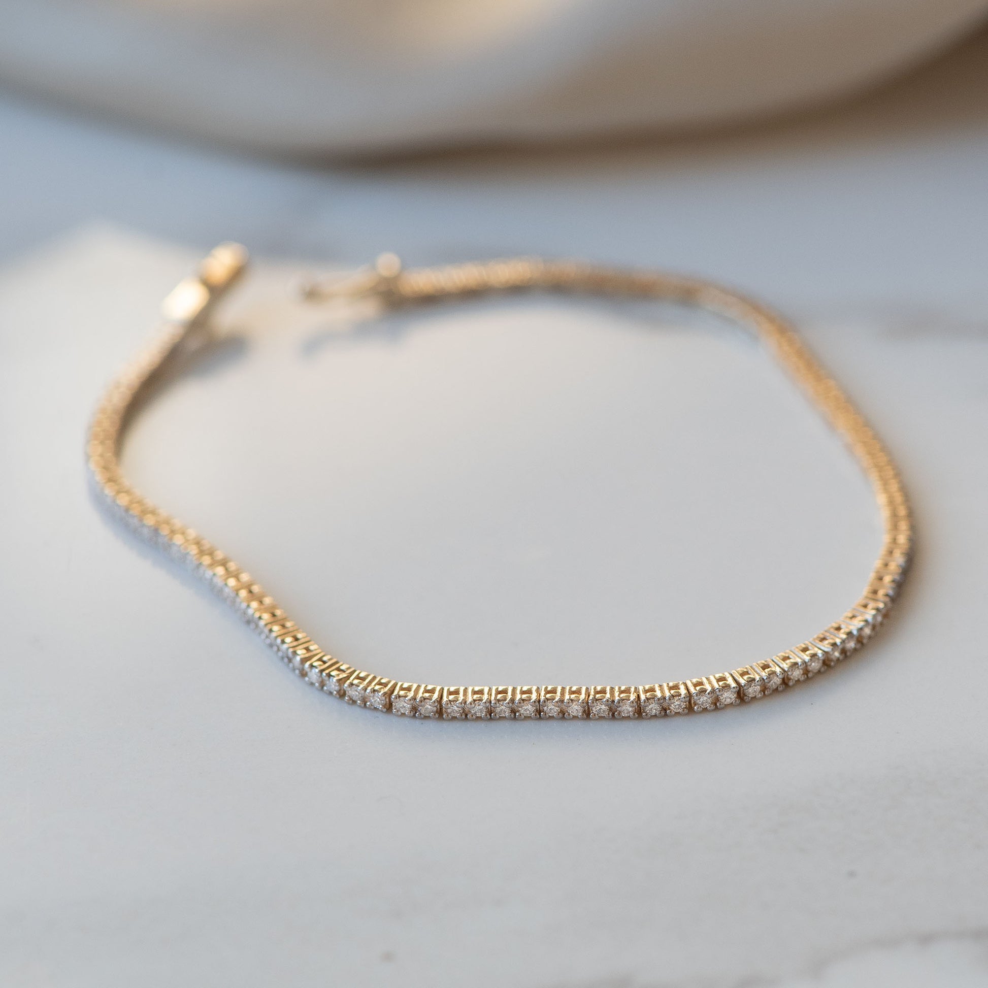 Isabel Bernard De la Paix Madeline 14 Carat Golden Tennis Bracelet | diamond 1.08 ct | IBD320005