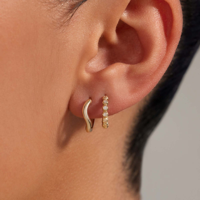 Beloro Jewels Monte Napoleone Elena 9 Karat Gold Creolen mit Zirkonia-Steinen (8,3 mm) BO360114-zoom-