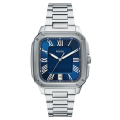Fossil Crosby Silver and Blue Men's Watch FS6121