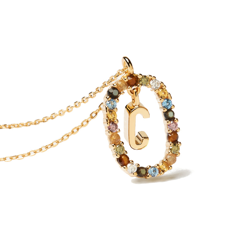 P D Paola 925 Sterling Silberen Goldfarbene Buchstabe V Kette CO01-281-U-zoom-