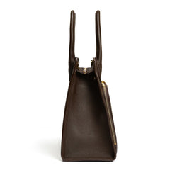 Isabel Bernard Honoré Nadine dark brown calfskin leather handbag with 13 inch laptop compartment IB25110-031-13