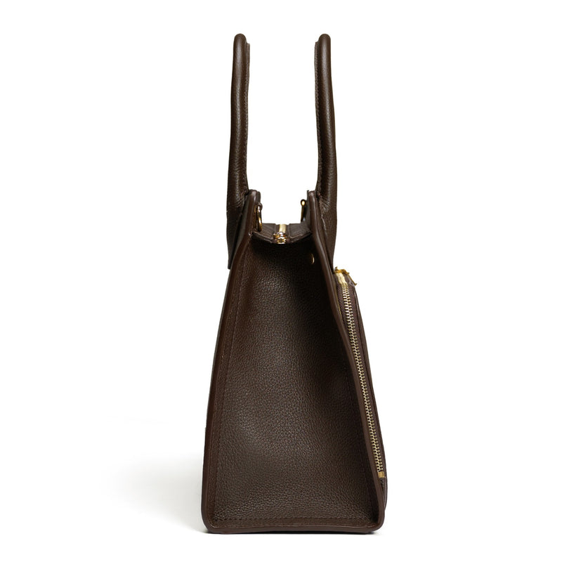 Isabel Bernard Honoré Nadine dunkelbraune Handtasche aus Kalbsleder mit 13-Zoll-Laptopfach IB25110-031-13-zoom-