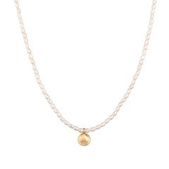 Elli 925 Sterling Silver Pearl Necklace with Coin 2004-BF-0007545-001