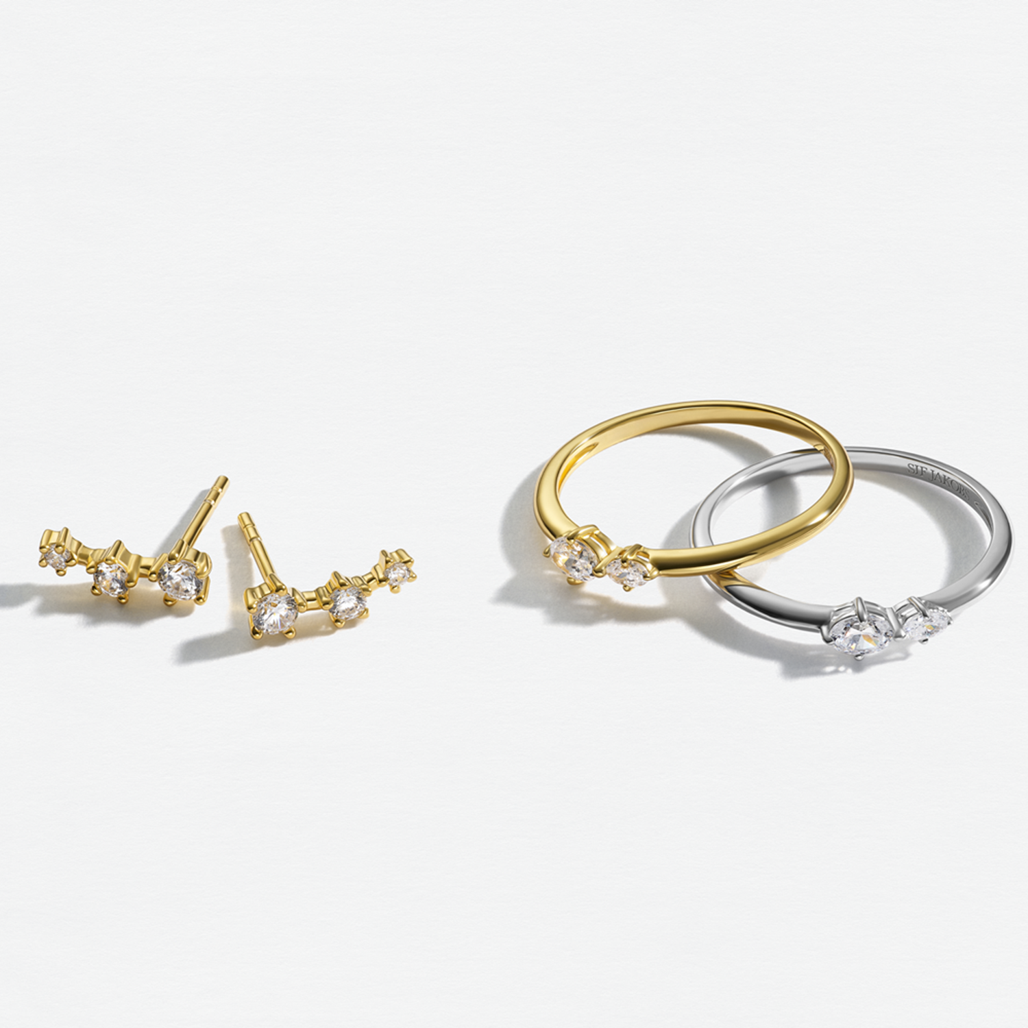 Sif Jakobs Gold Plated Lucente Tre Earrings SJ-E2703-CZ-YG