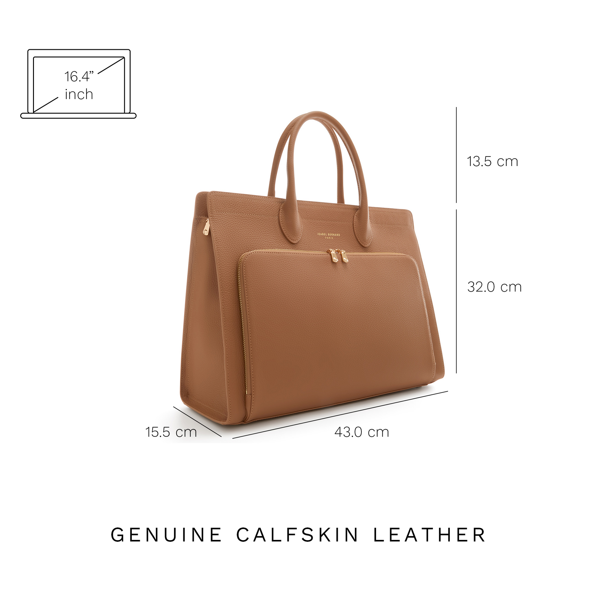 Isabel Bernard Honoré Nadine Camel Calfskin Handbag IB25053