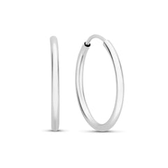 Isabel Bernard Saint Germain Cerise 14 Carat Whitegold Hoop Earrings IB360170