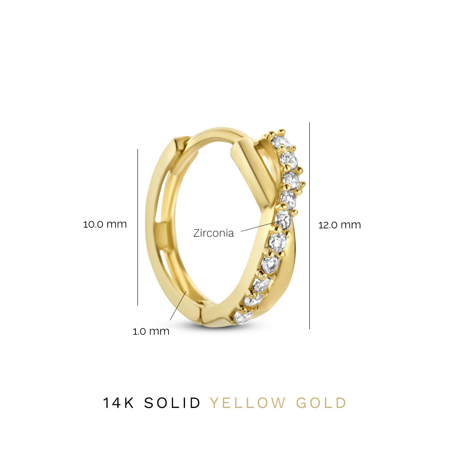 Isabel Bernard Rivoli Esmée 14 Carat Golden Hoop Earrings IB360138