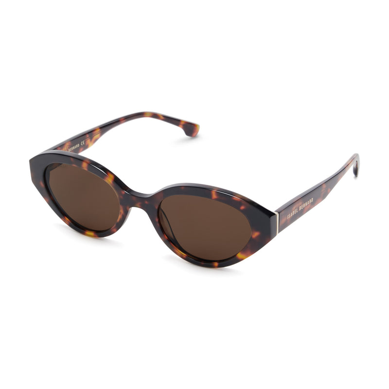 Isabel Bernard La Villette Rosaire Braun Tortoise Oval Sonnenbrille IB400002-14-14-zoom-