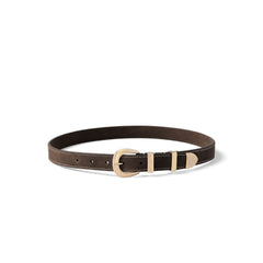 Isabel Bernard Rêveur Mathilde Suede Dark Brown belt with gold-coloured buckle IB60020-131-85