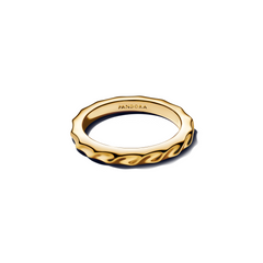 Pandora Essence Gold Plated Rippled Band Ring 163885C00-52