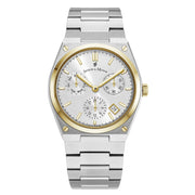Jacques du Manoir Horizon Gents Multifunction Silber- und Goldfarbene Herrenarmbanduhr JWN05704
