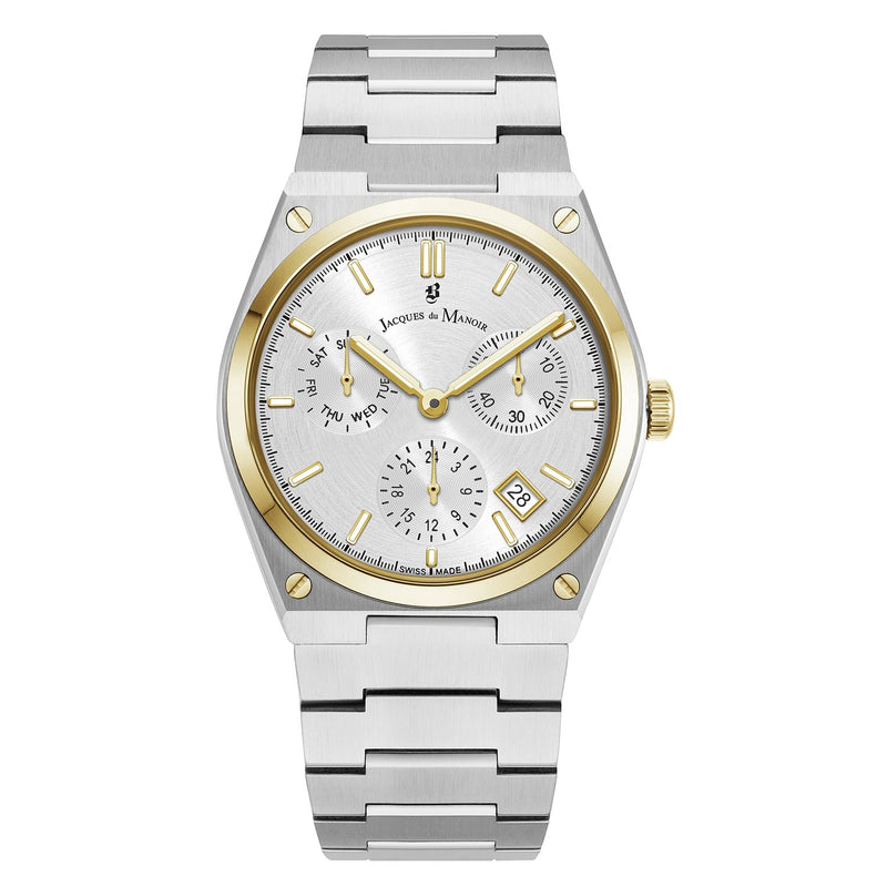 Jacques du Manoir Horizon Gents Multifunction Silber- und Goldfarbene Herrenarmbanduhr JWN05704-zoom-