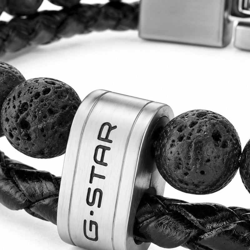 G-STAR Tether02R Schwarzes Geflochtenes Lederarmband GSJ.110.03-zoom-
