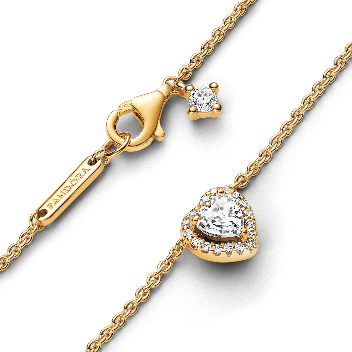 Pandora Timeless Heart Necklace 368425C01-45with14 Carat Gold Plating