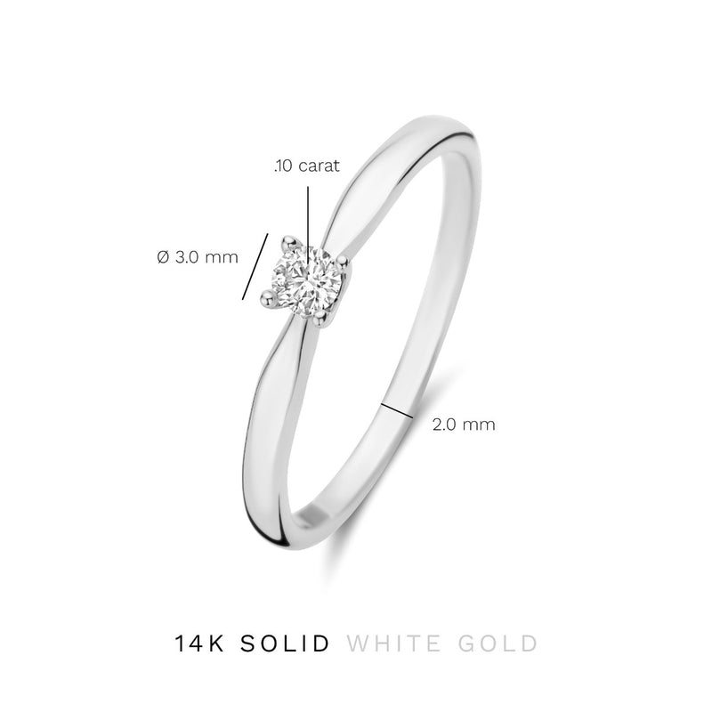 Isabel Bernard De la Paix Christine 14 Karat | Weißgold Ring | Diamant 0.10 Karat | IBD330006-48-zoom-