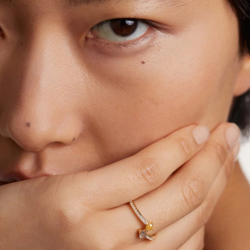 P D Paola Juno 925 Sterling Zilveren Goudkleurige Villa Ring met 18 Karaat Gouden Plating AN01-647-12-zoom-