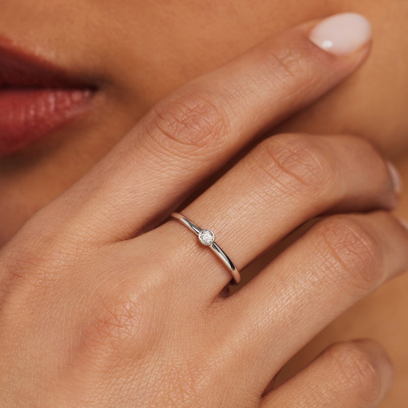 Isabel Bernard De La Paix Inaya 14 Karat | Weißgold Ring | Diamant 0.01 Karat | IBD330026-48-zoom-