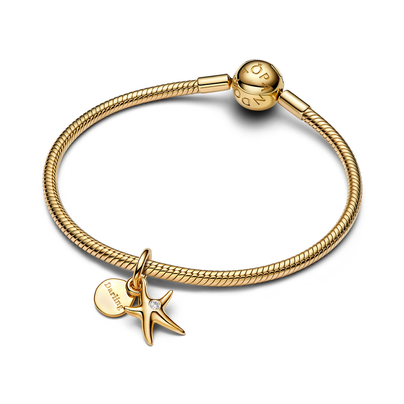 Pandora Moments Gold Plated Starfish Double Dangle Charm 763892C01-zoom-