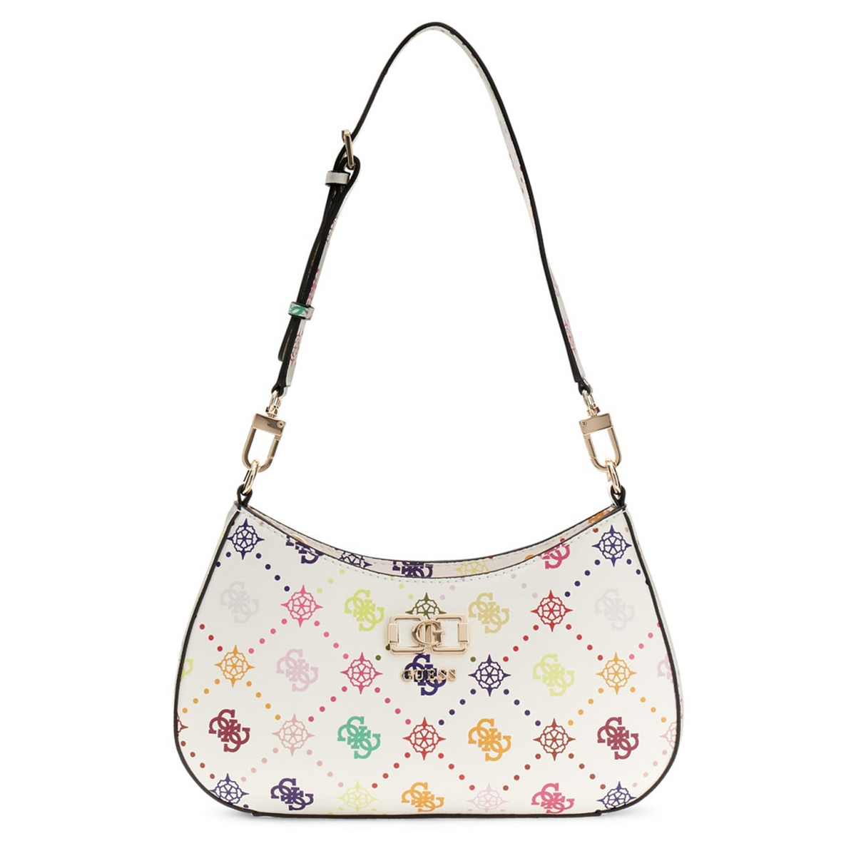 Guess Emelie Multi Logo Top Zip Shoulder Bag HWGM99-28180-MUO