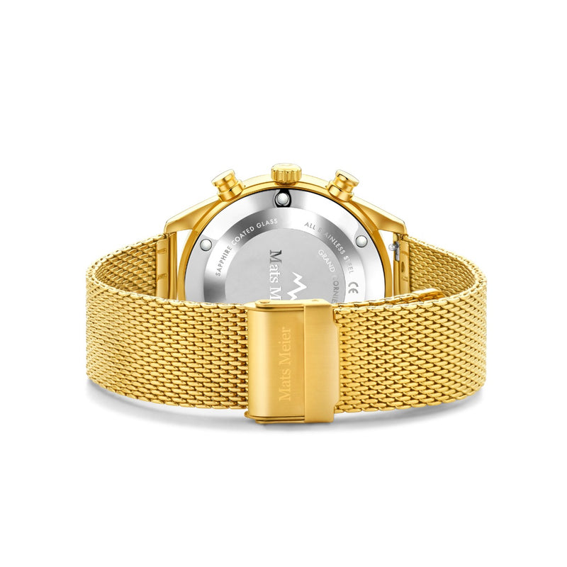 Mats Meier Grand Cornier Chronograph Men's Watch Gold Colored with Black MM00138-zoom-