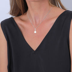 Elli 925 Sterling Silver Pearl Necklace with Diamond 2004-BF-0007569-001