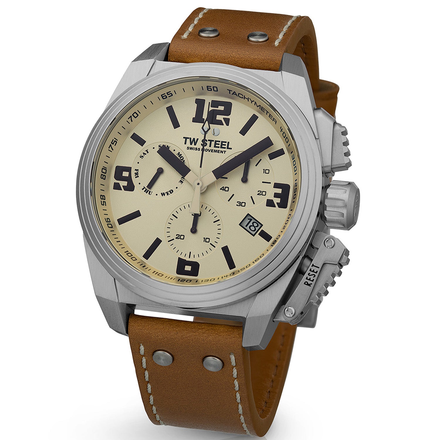 TW Steel Swiss Canteen Cream Men's Watch 2002-TW1110