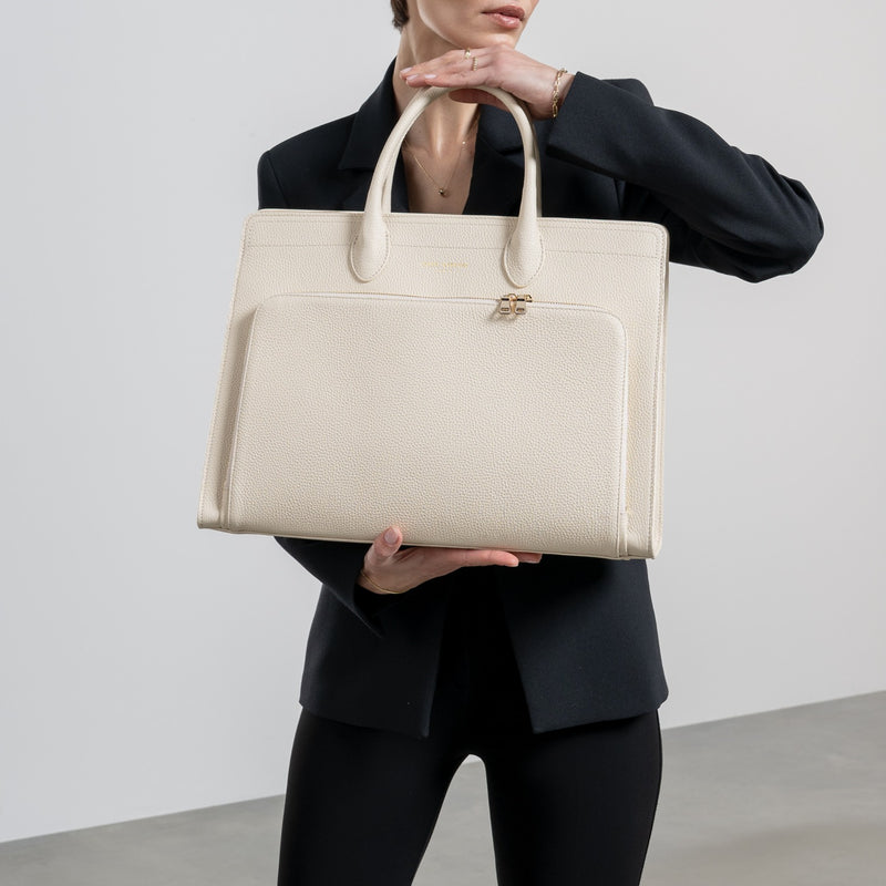Isabel Bernard Honoré Nadine Creme Kalbsleder Handtasche IB25052-zoom-