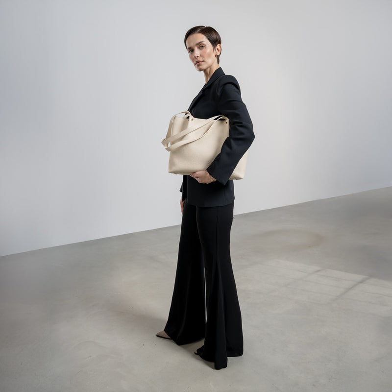 Isabel Bernard Honoré Nata Cremefarbener Leder Shopper aus Kalbsleder IB25086-070-zoom-