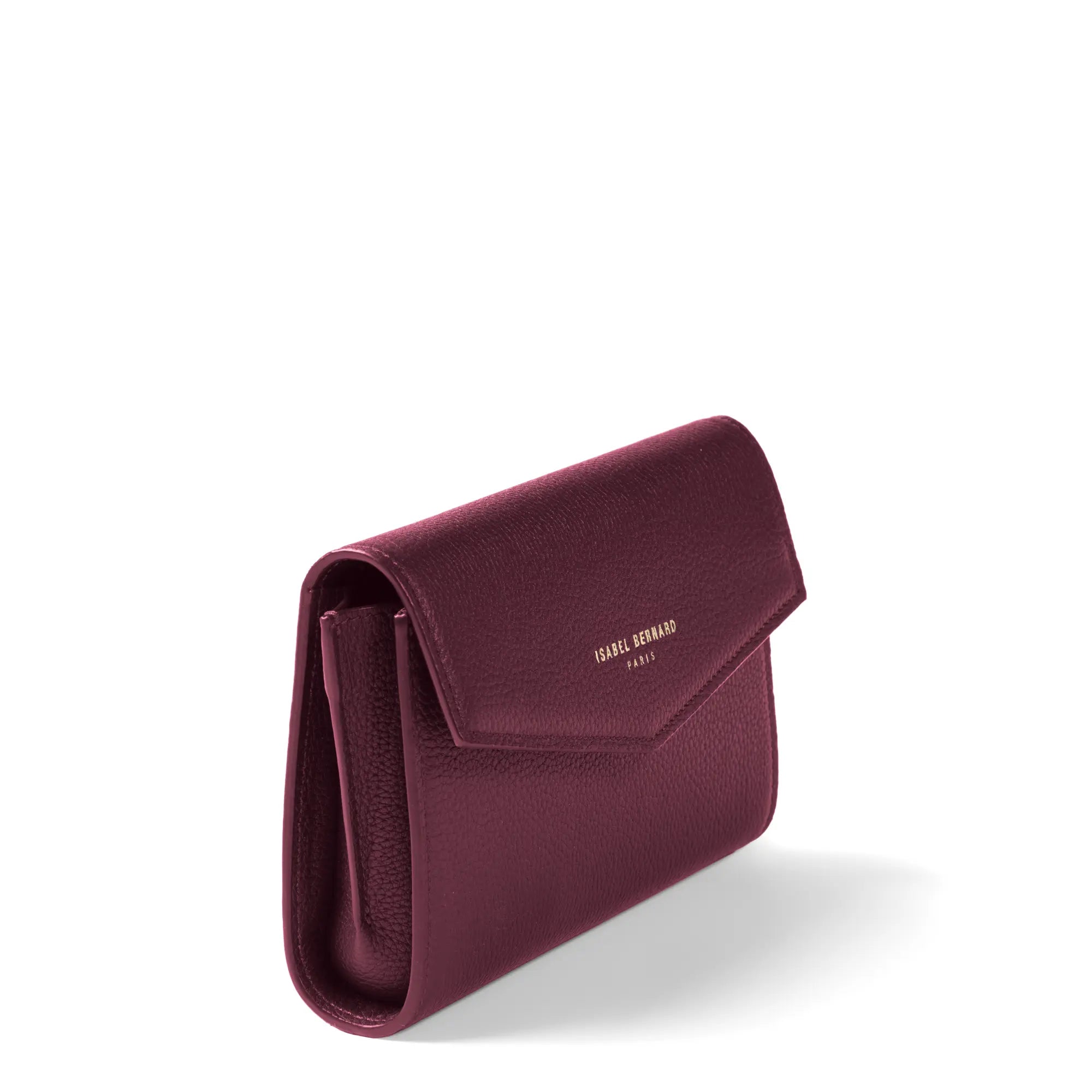 Isabel Bernard Honoré Lina Bordeaux Red Clutch With Detachable Shoulder Chain IB21135-052