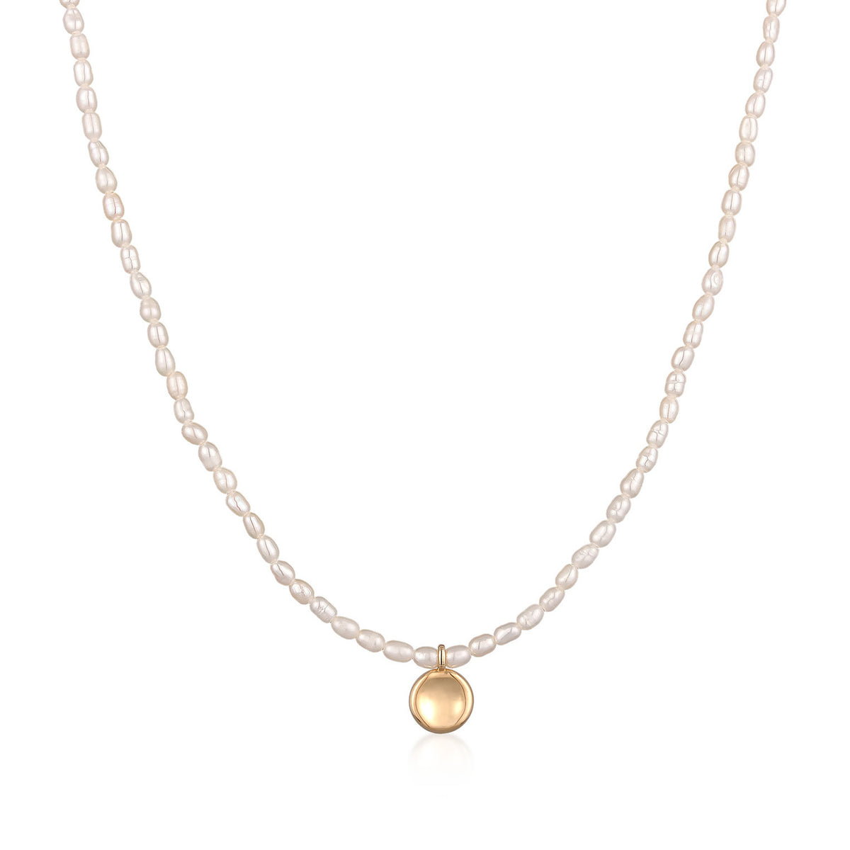 Elli 925 Sterling Silver Pearl Necklace with Coin 2004-BF-0007545-001