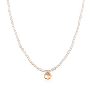 Elli 925 Sterling Silver Pearl Necklace with Coin 2004-BF-0007545-001
