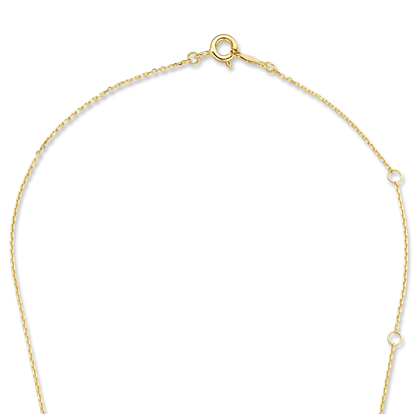 Isabel Bernard Le Carré 14 karaat gouden kubus inital ketting IB340043-A