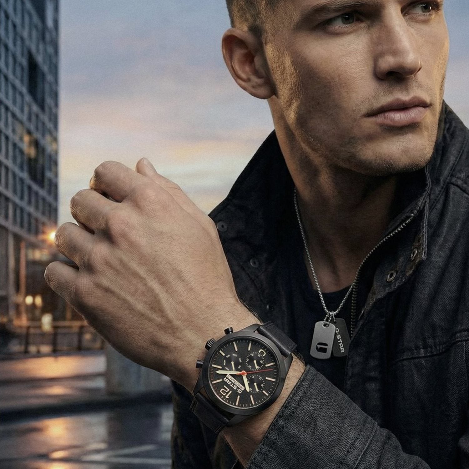 G-STAR Originals Black Leather Men's Watch GSW.504.02