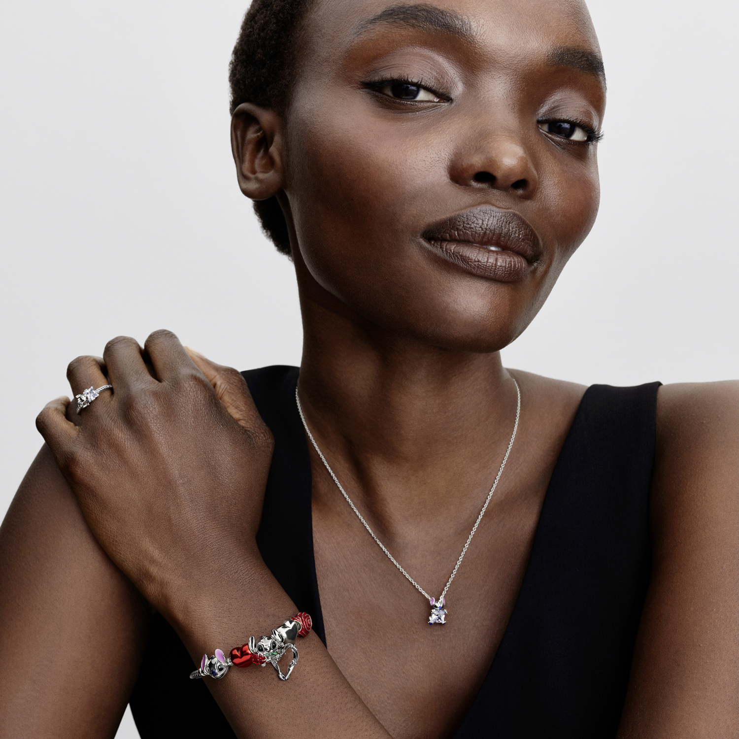 Pandora Collabs 925 Sterling Silver Disney Stitch Murano Glass Charm 794378C01