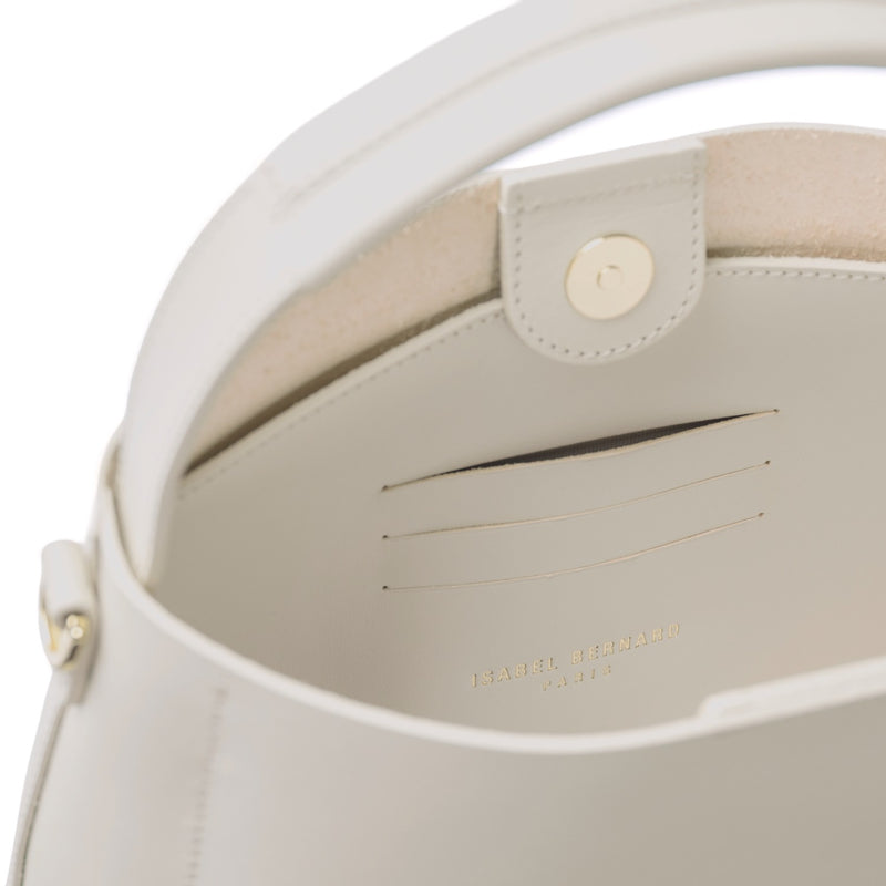 Isabel Bernard Montmartre Béatrice Midi cremefarbene Ledertasche aus Naturleder IB25094-370-zoom-