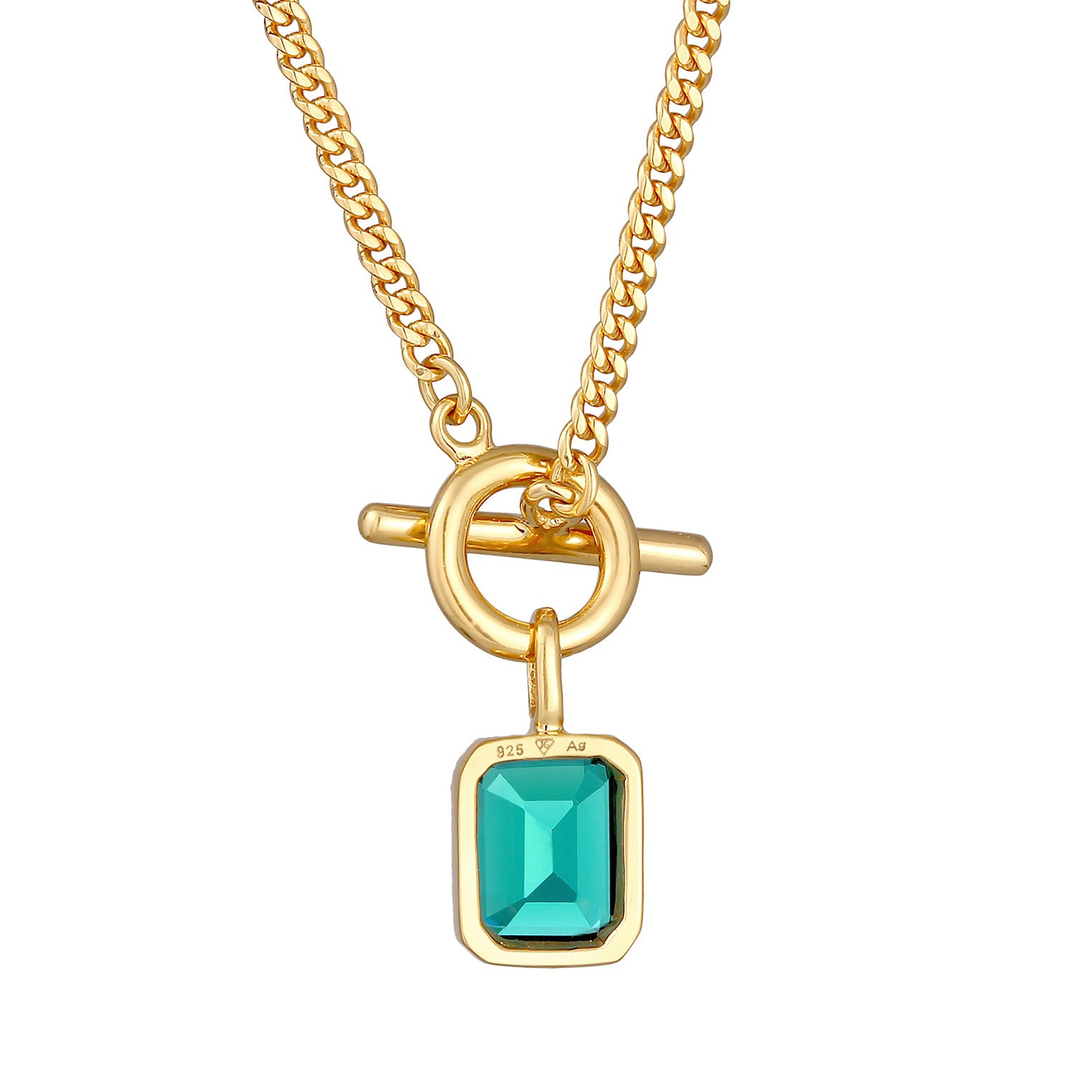 Elli 925 Sterling Silver Necklace Gold plated with Quartz 2004-BF-0007908-001