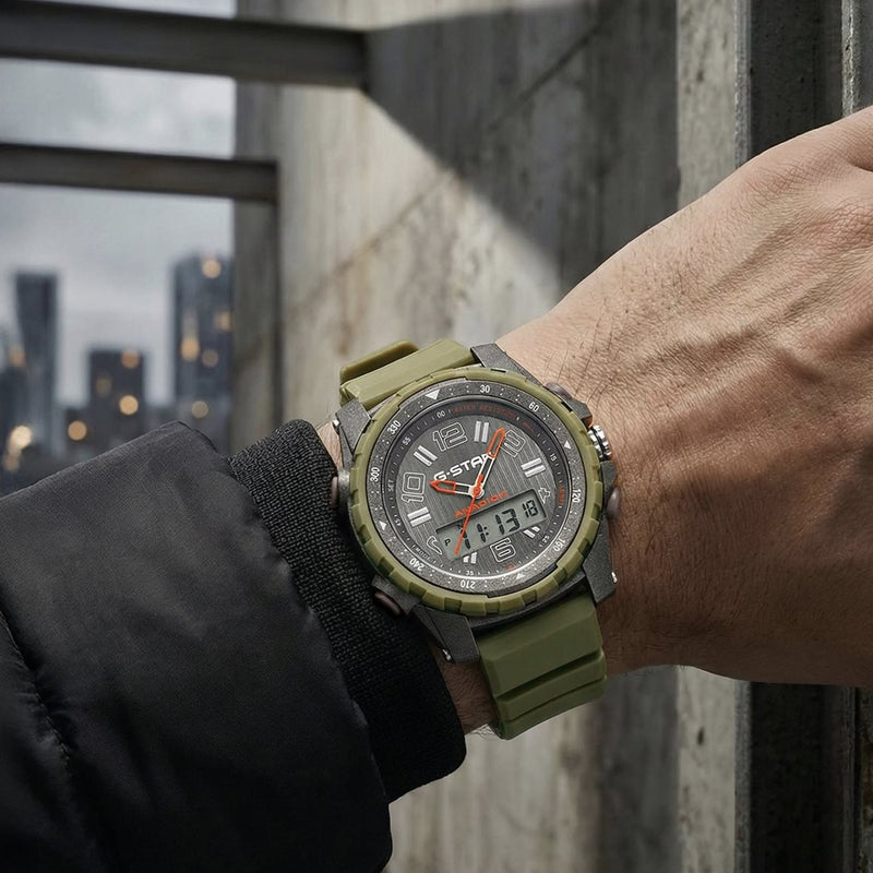 G-STAR Ops01 Grau-Olivgrüne Ana-Digi Herrenuhr GSW.502.03-zoom-