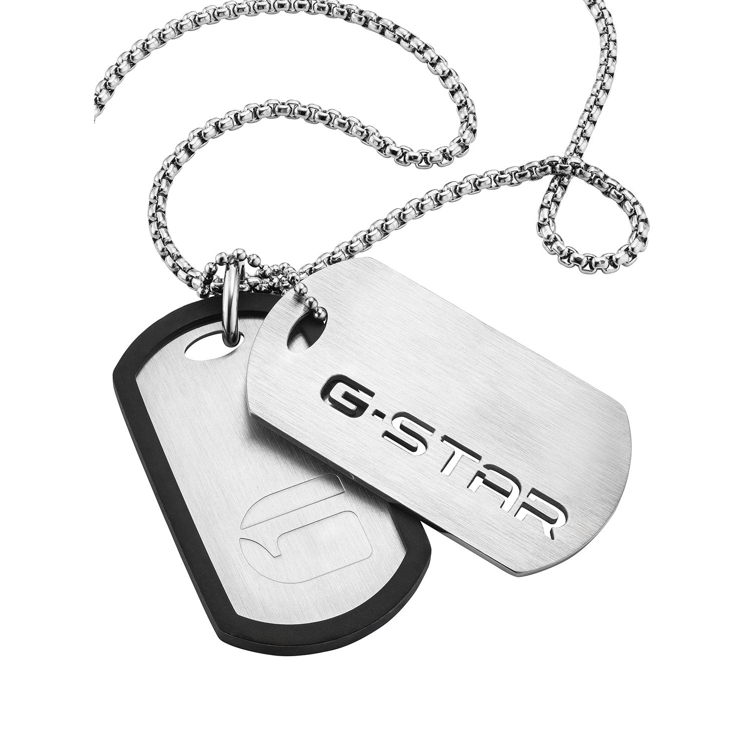G-STAR D-Tag Silver Box Chain Necklace GSJ.102.01